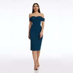 New Dress the Population Bailey Dress Peacock Blue Size Medium